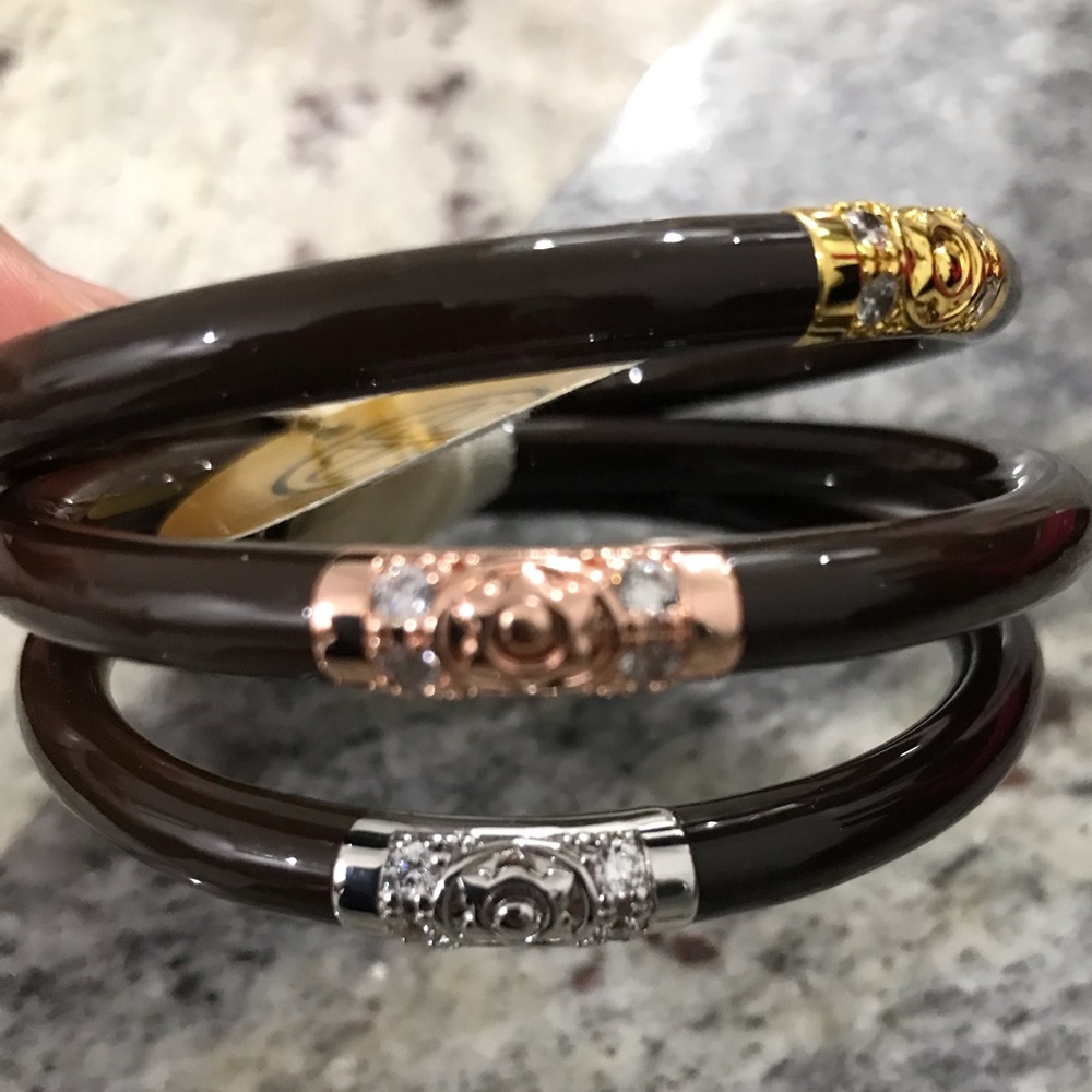NWT BuDhaGirl THREE KINGS ALL WEATHER BANGLES chocolate